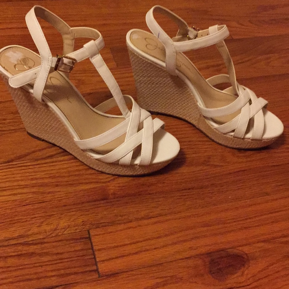 White Wedge Sandals